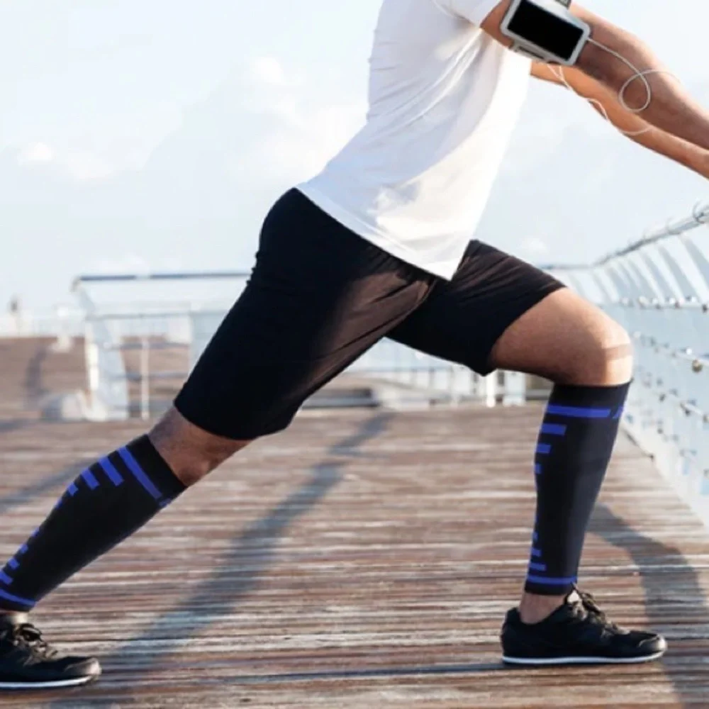 Compression sleeve for calves NEW muscle support calf unisex PowerLix one pair